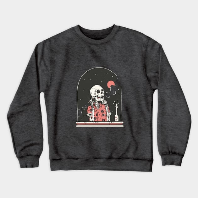 smoke drunk skull relaxing Crewneck Sweatshirt by West.trad